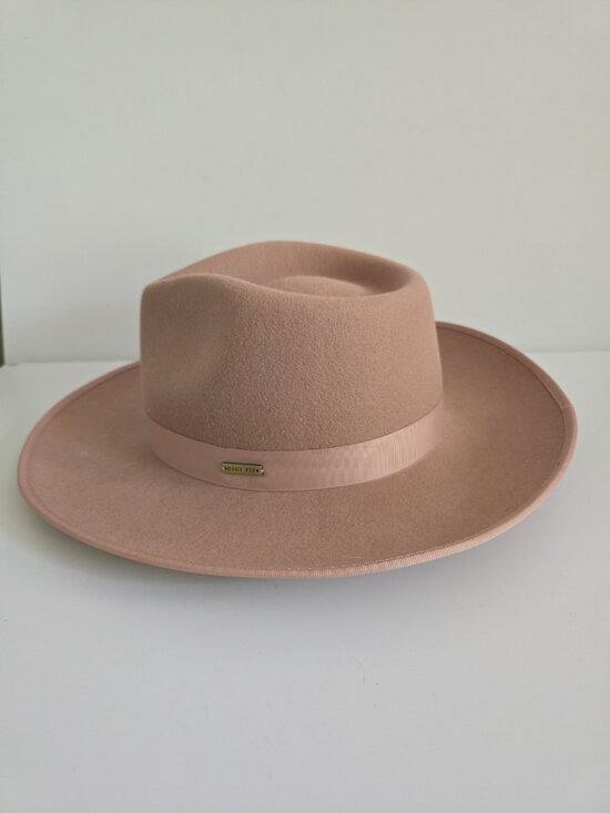 Gigi Pip Monroe Rancher Wool Fedora Dusty Pink Hat XS 55 Boho Western Cowgirl main image 10